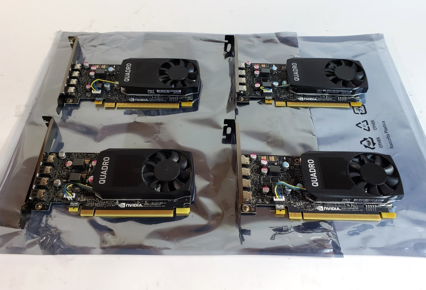 Lot of 4 NVIDIA Quadro P620 2GB GDDR5 4x Mini DP Graphics Cards