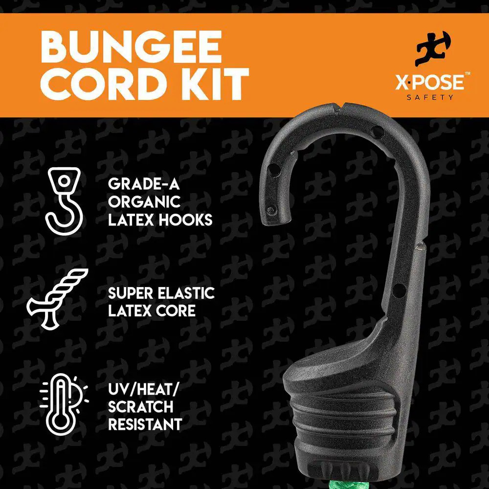 Heavy Duty Bungee Cords Kit - 28 Pack - Assorted Sizes