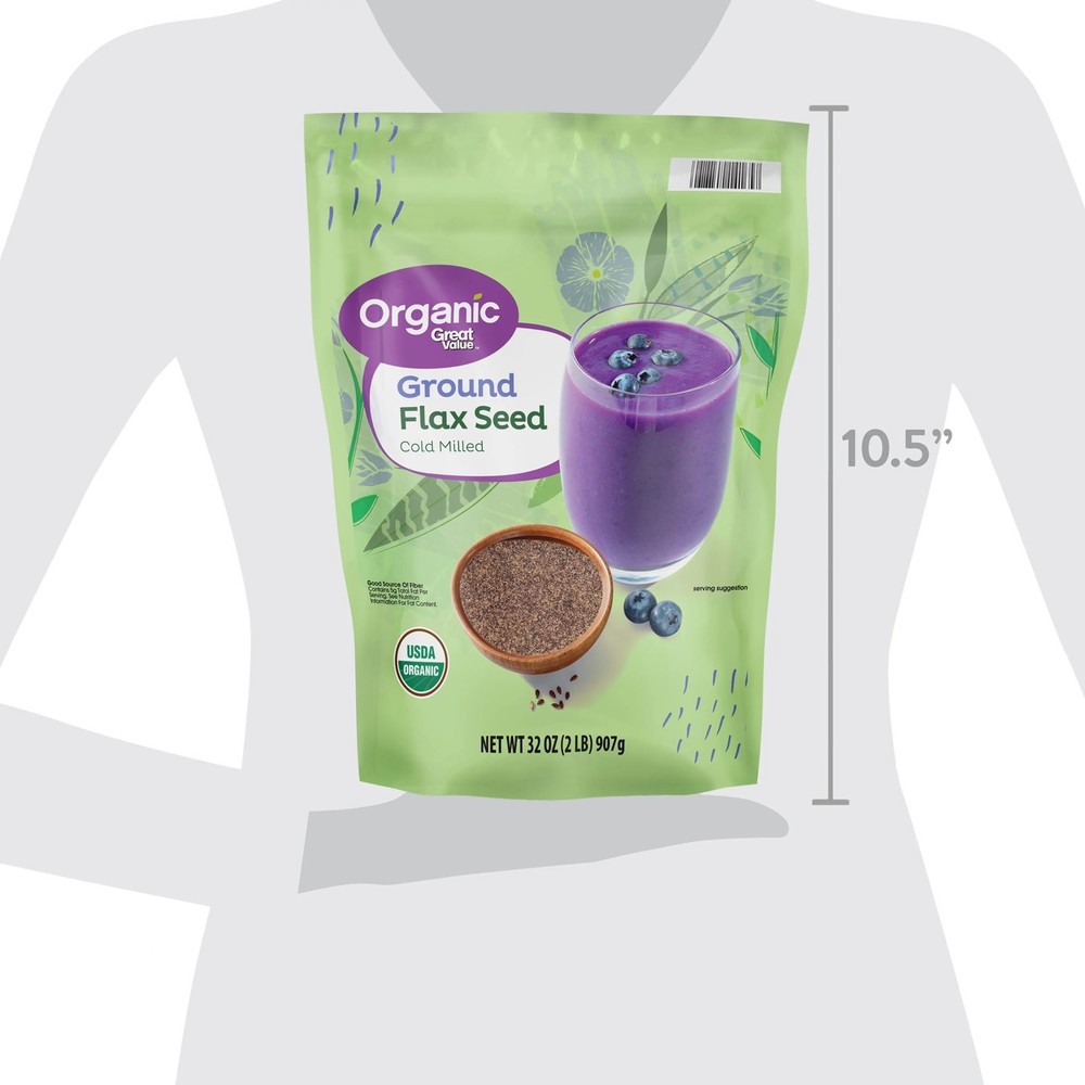 Great Value Organic Ground Flax Seed, 32 oz ,907g.