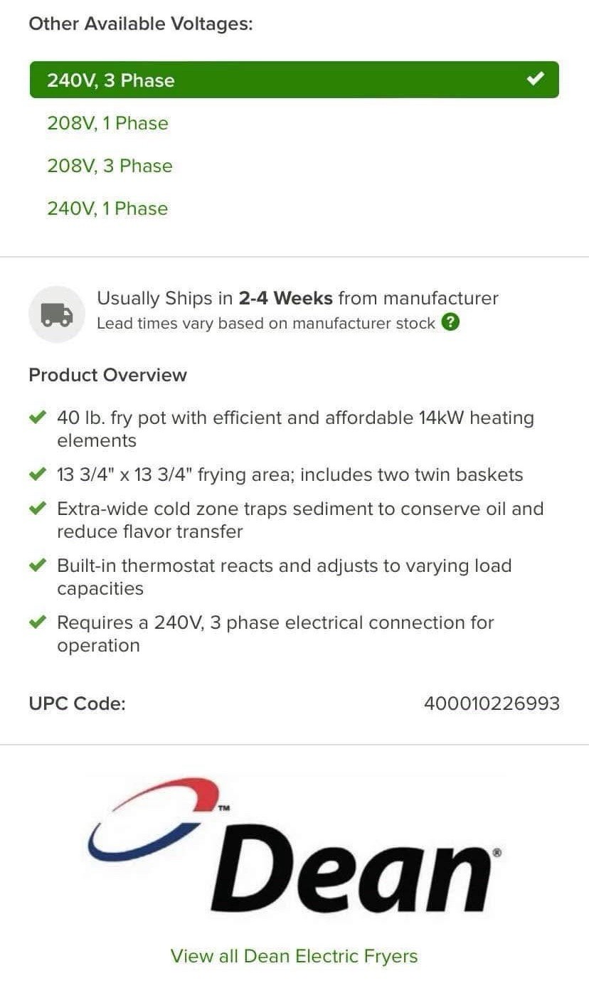 Dean SR142G Electric Floor Fryer - 2 Pots