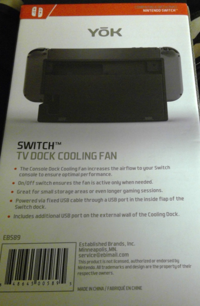 Yok ABS Material Cooling Fan for Nintendo Switch Dock Quick & Easy Installation
