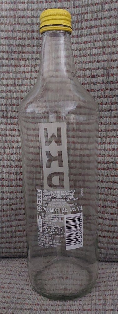 WKD Blue Empty Glass Bottle