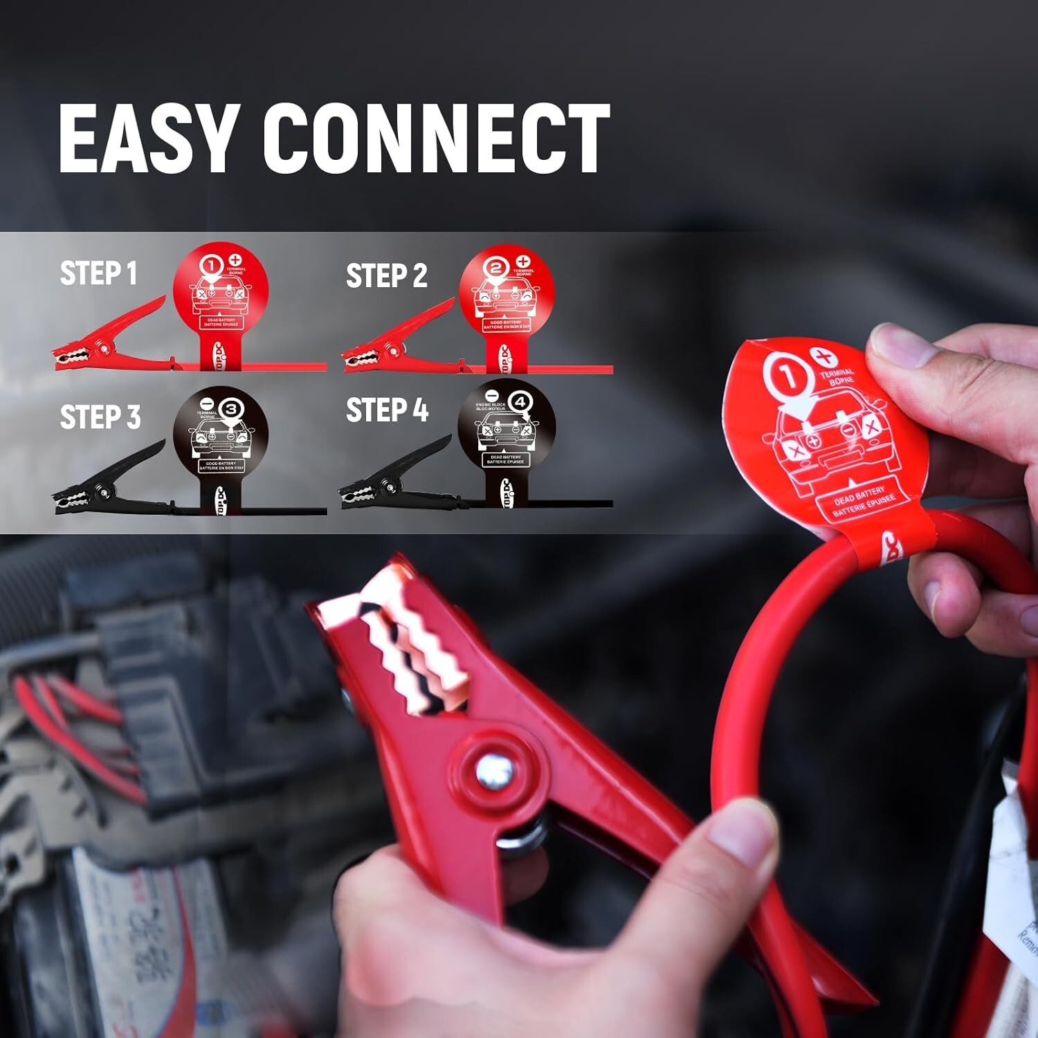 Pasa Corriente Para Automovil Carro Cables Pasar Autos Bateria Cable De Arranque