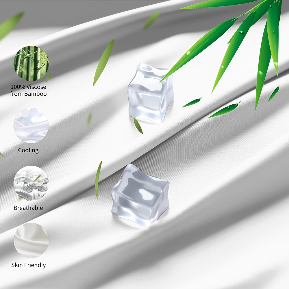 Fitted Sheet 1 Pack Split King Size Only Viscose Derived from Bamboo,400 Thre...