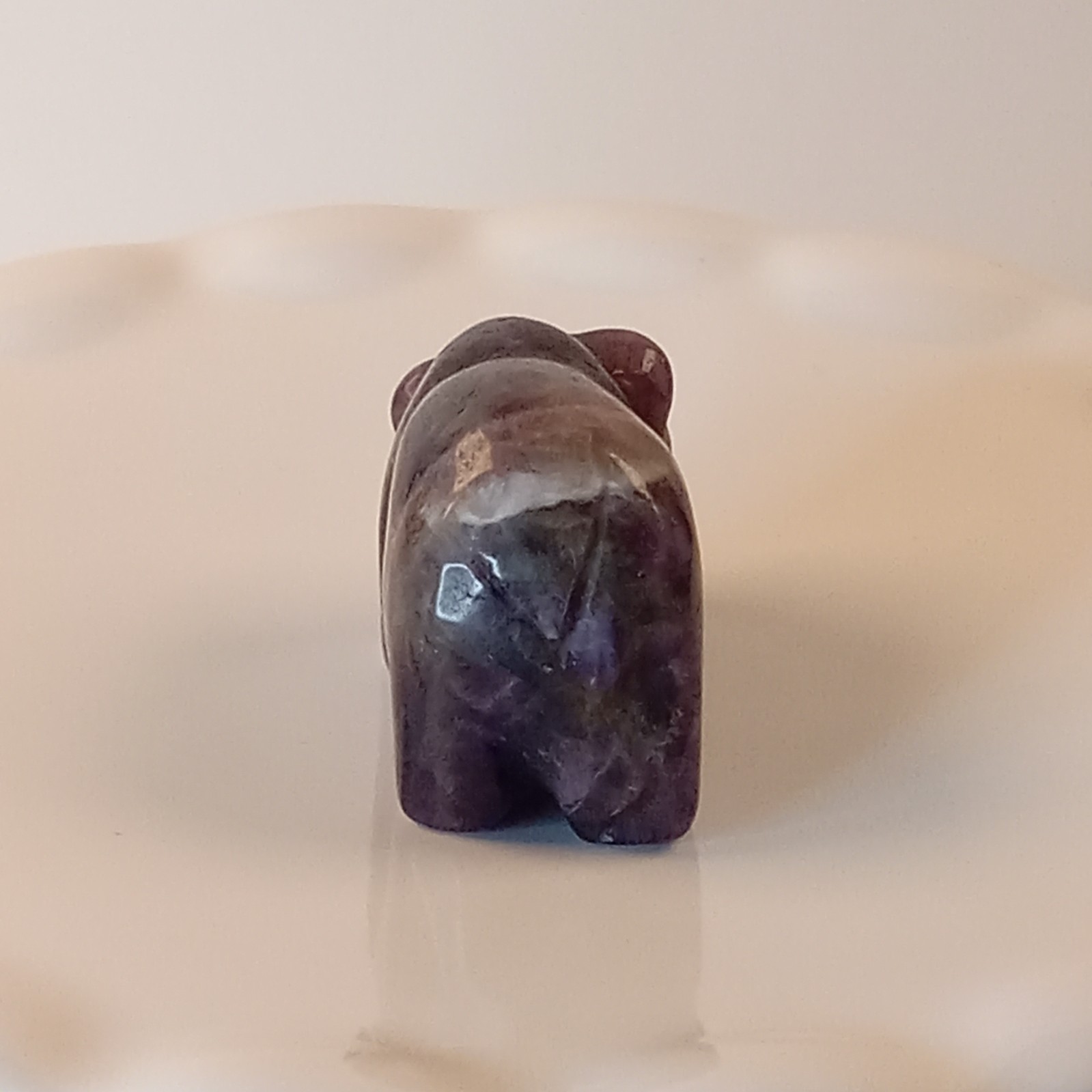 Dream Amethyst Crystal Bear Carving Purple Stone Animal 24g | E59