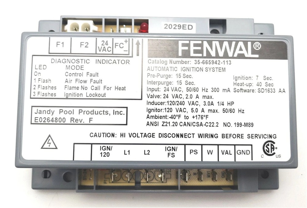 FENWAL 35-665942-113 Automatic Ignition Control System Module SAME DAY SHIPPING