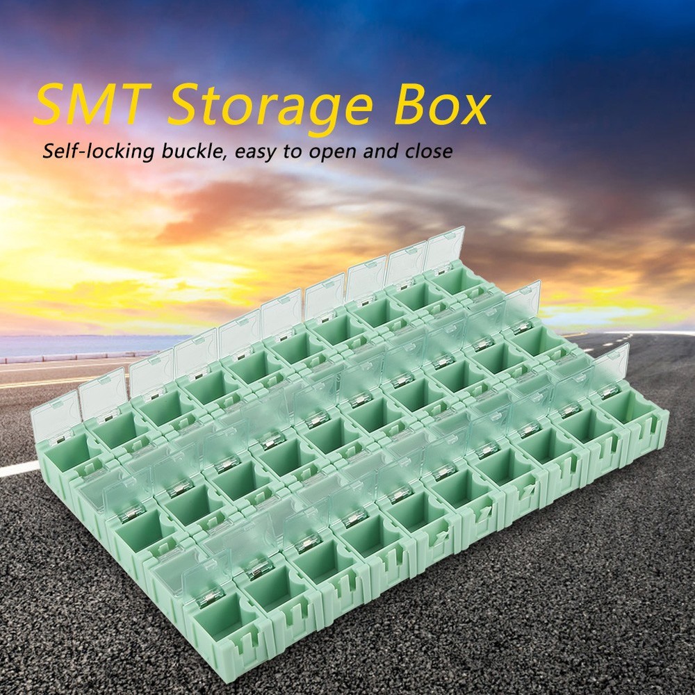 50Pcs Green SMT SMD Container Box Electronic Components Mini Storage Case New