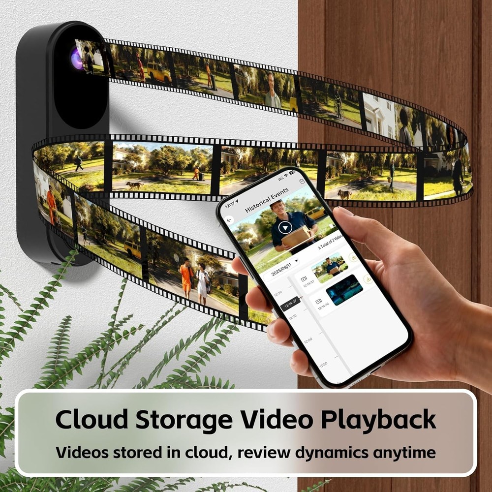 Smart Wireless Doorbell Camera with Live Streaming & Encrypted Cloud Storage