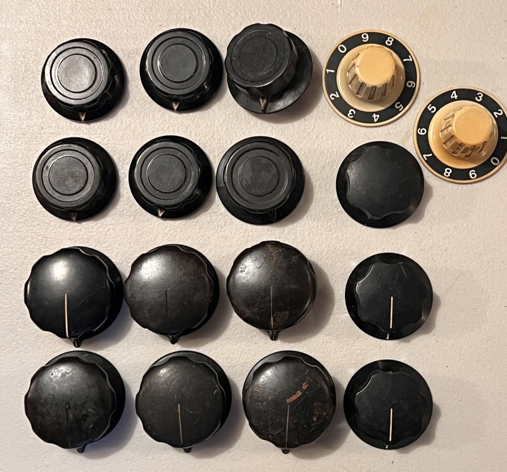 17 BAKELITE KNOBS RCA WESTERN ELECTRIC BOARDS AMPLIFIERS VARIOUS USES