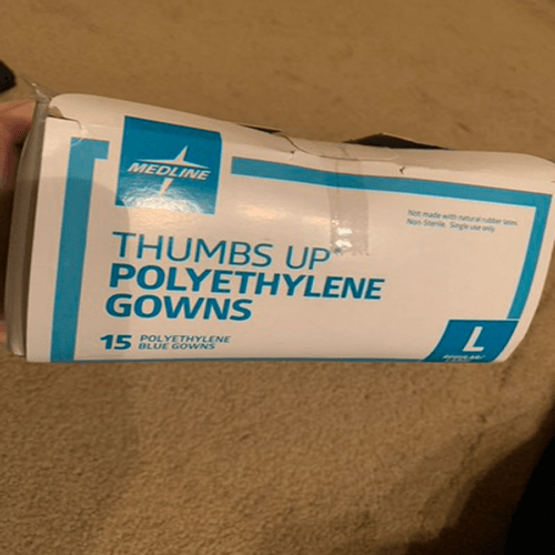 Medline Size Large Polyethylene Gowns 15 Pack *New*