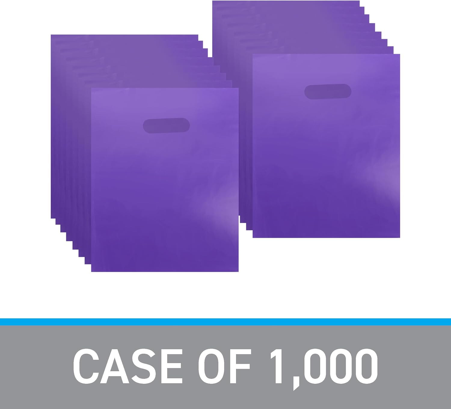 Plastic Bags 1000 Purple Shopping Merchandise Die Cut Handles 9 x 12 Lightweight