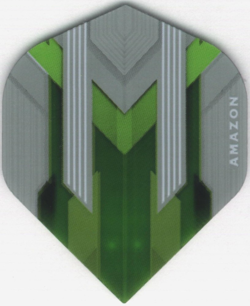 AMAZON Silver/Green Dart Flights: 3 per set