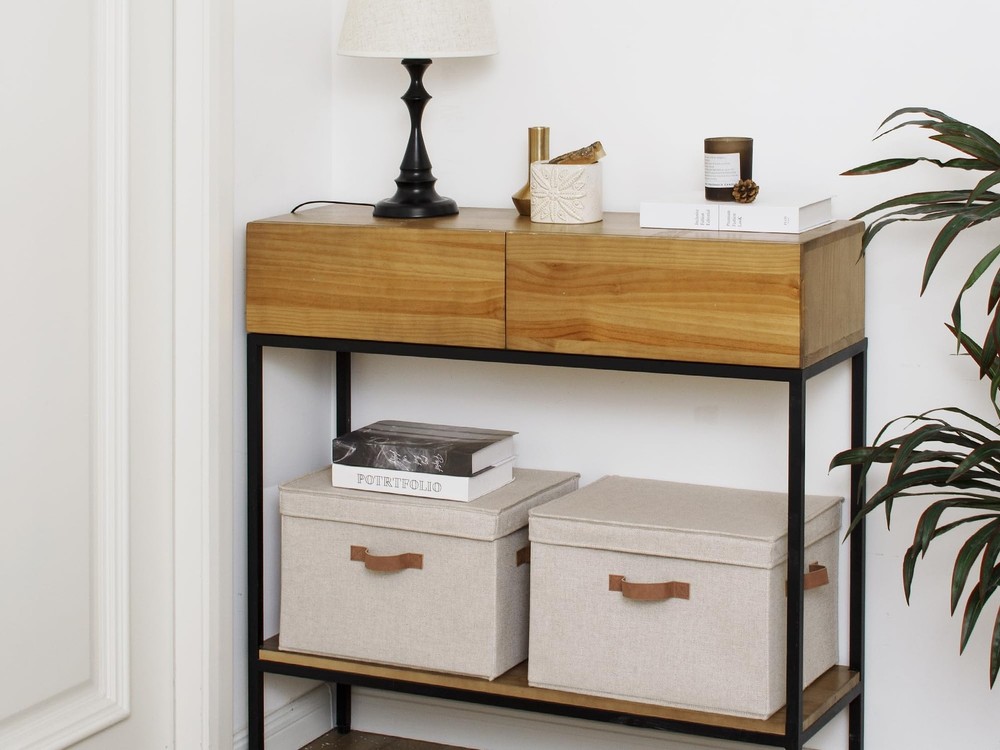 Fabric Storage Bins with Lid, Decorative Storage Boxes for Shelves, Stackable...