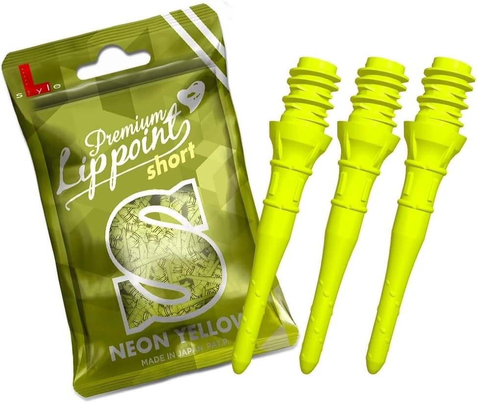 Japanese Designed 30 Pack Soft Tip Dart Points - Neon Yellow, 2BA Compatible