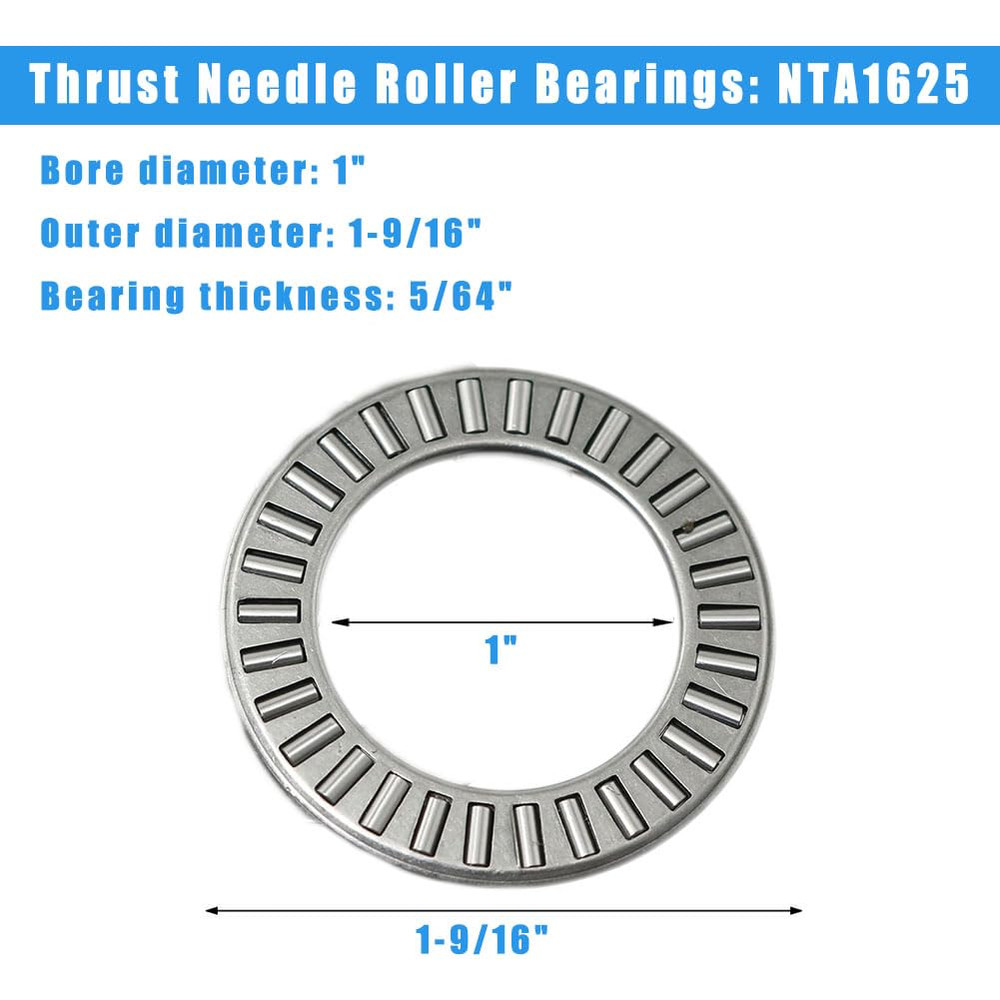 4 Sets Thrust Needle Roller Bearings with Two Washers, ID 1", OD 1-9/16