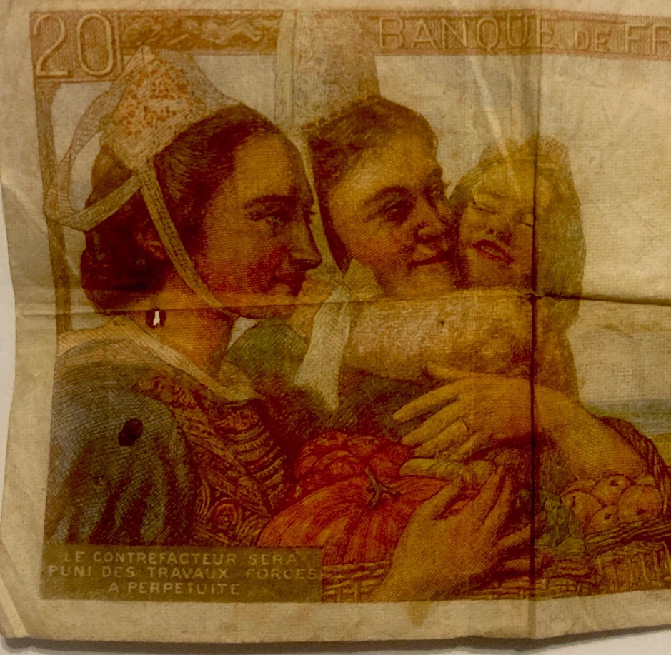 20 Franc French Bank Note 1943