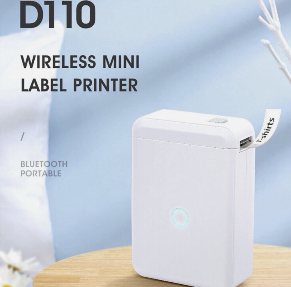 NimBot D110 Portable Bluetooth Wireless Thermal Label Printer White New