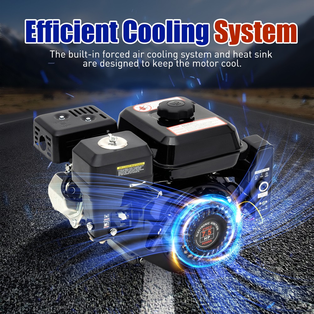 Gas Engine 212CC 4 Stroke Electric Start Horizontal Engine Gasoline Engine Motor