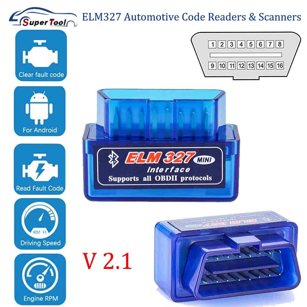 OBD2 Bluetooth Mini Adapter ELM327 Car Compatible with Android, Windows, IOS