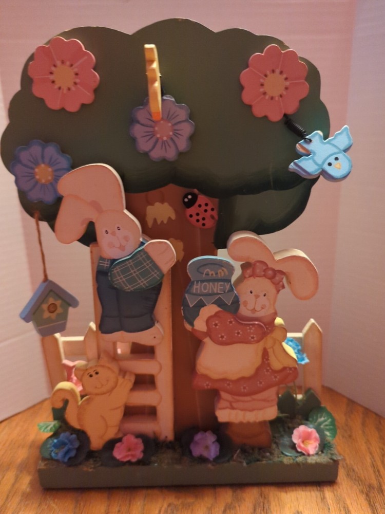 Wood Easter Bunny Easter Decoration Shelf Sitter