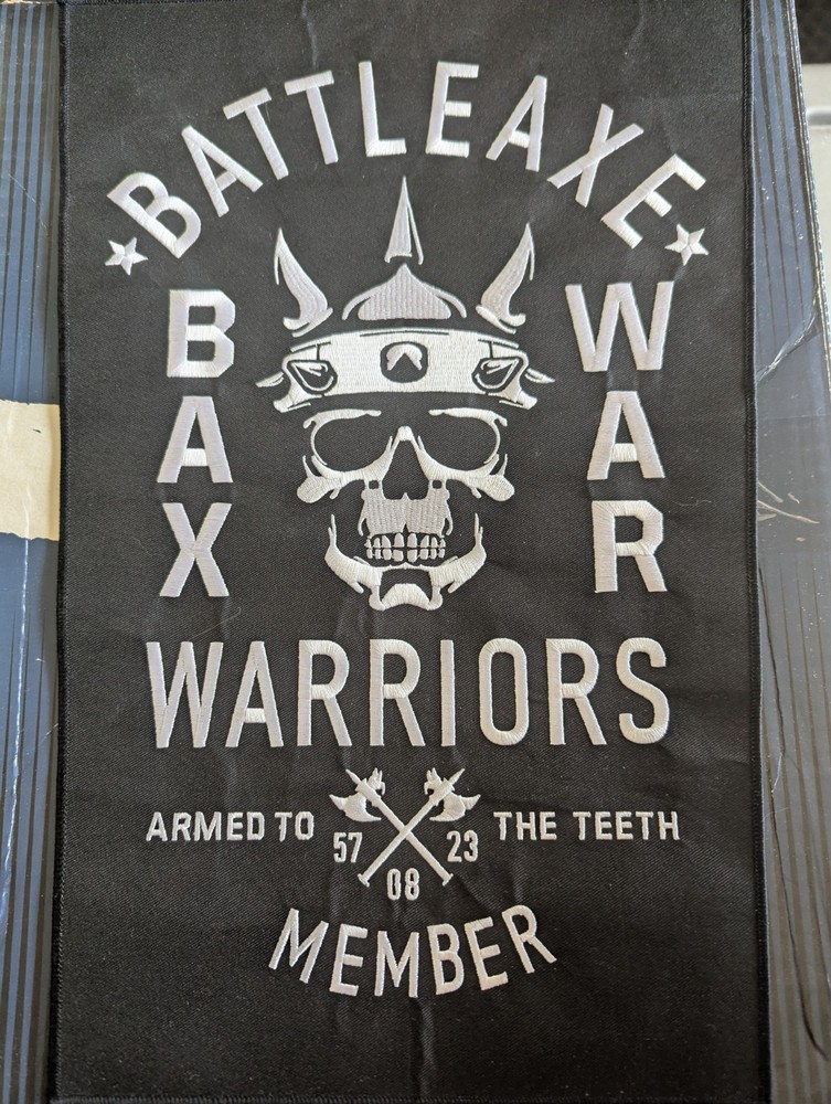 Battleaxe Warriors Large Back Iron On Patch BAX WAR MadChild