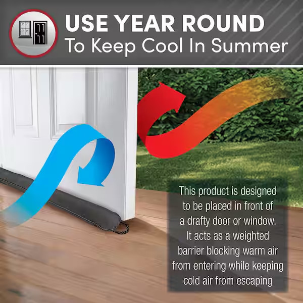 Draft Stop with Zipper Dark Grey