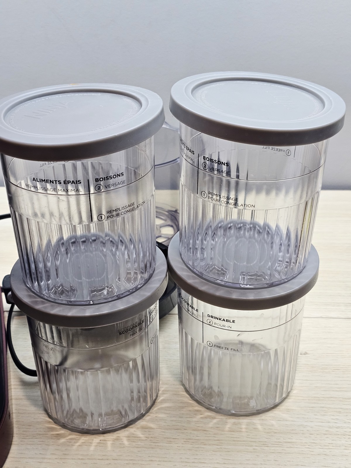 Ninja Creami Deluxe NC501 Ice Cream Maker w/ 4 Pints NC501HRD Tested