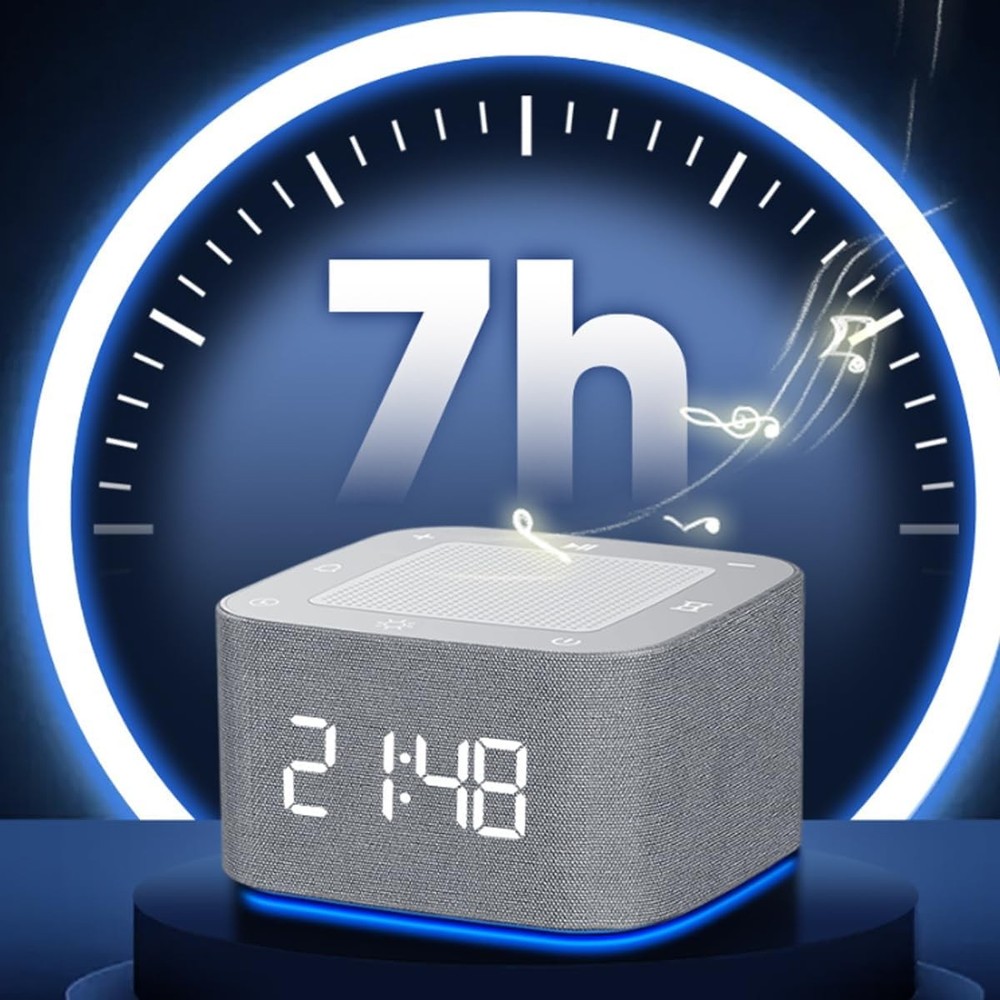 Smart White Noise Machine with Bluetooth & Digital Clock 32 Sounds for Sleep