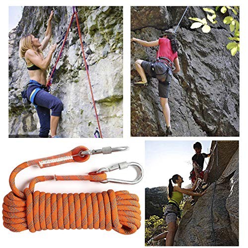 Static Climbing Rope 35 FT Orange(Diam 10mm)