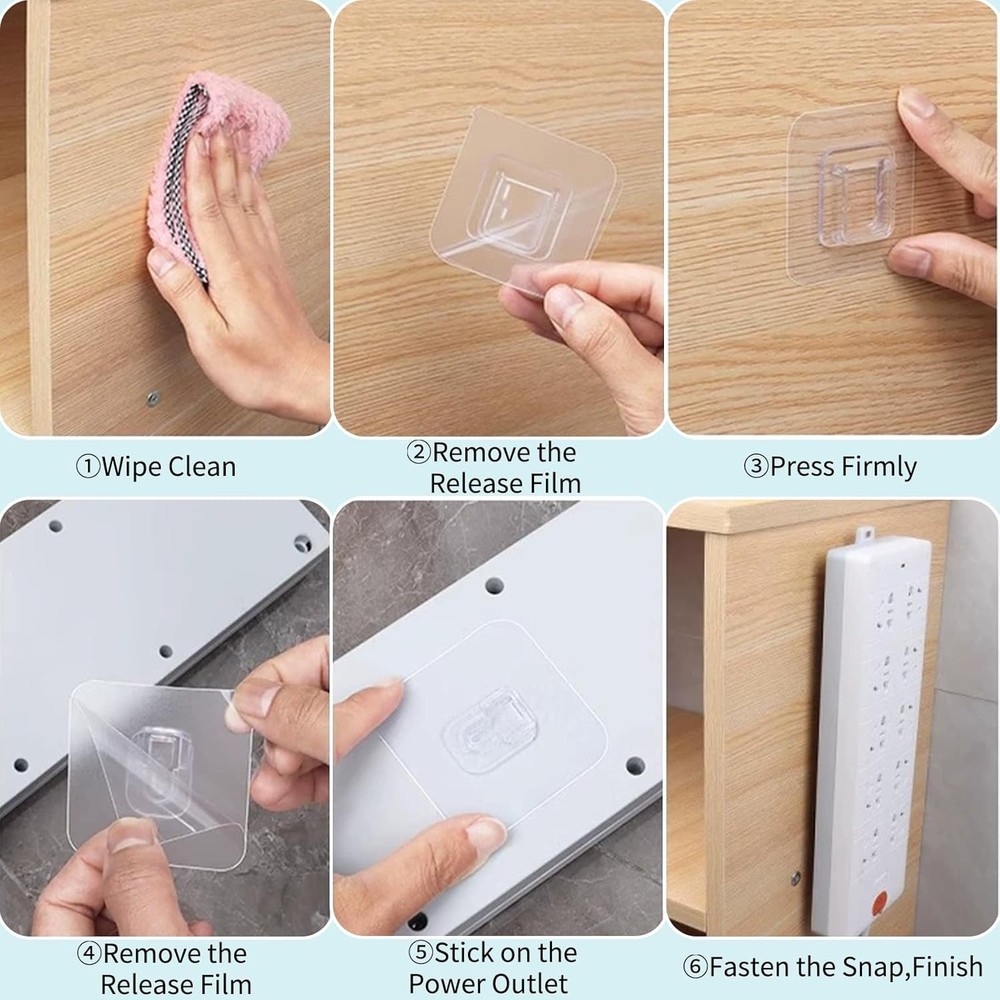 Double Sided Adhesive Wall Hooks,20 Pack Self Hooks,Suitable Clear
