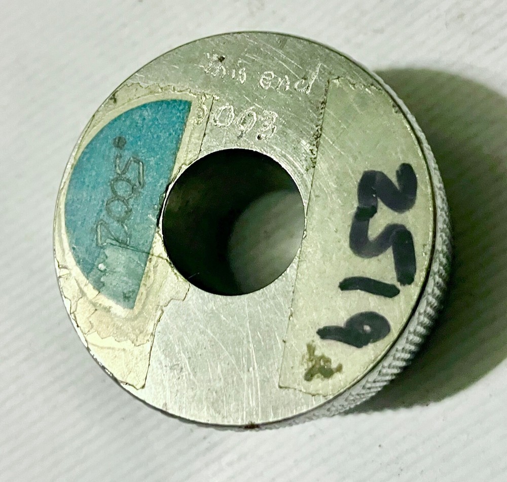 .5002 ONE END .5003 OTHER END - PLAIN BORE RING GAGE 1/2" OVERSIZE