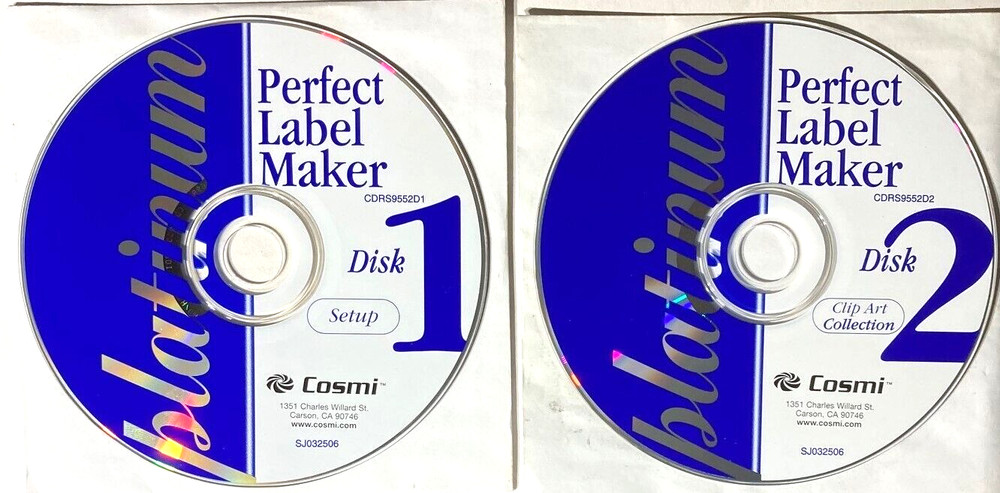 Cosmi Platinum Perfect Label Maker 2-Disks