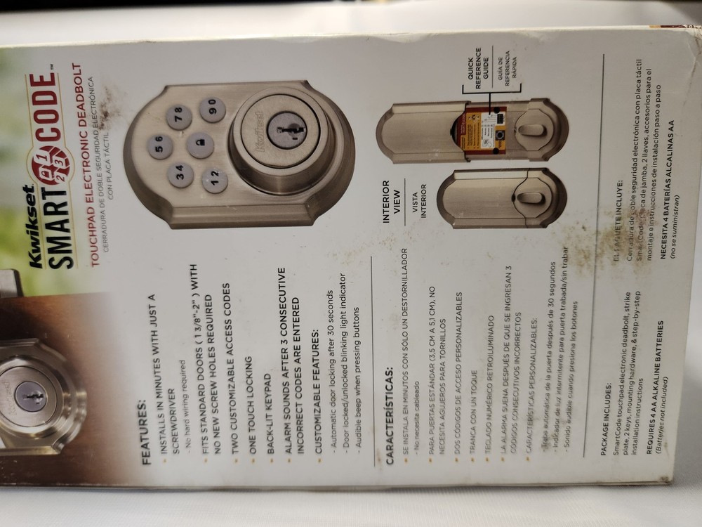 Kwikset 910 SmartCode Z-Wave Deadbolt - Satin Nickle New Open Box aa