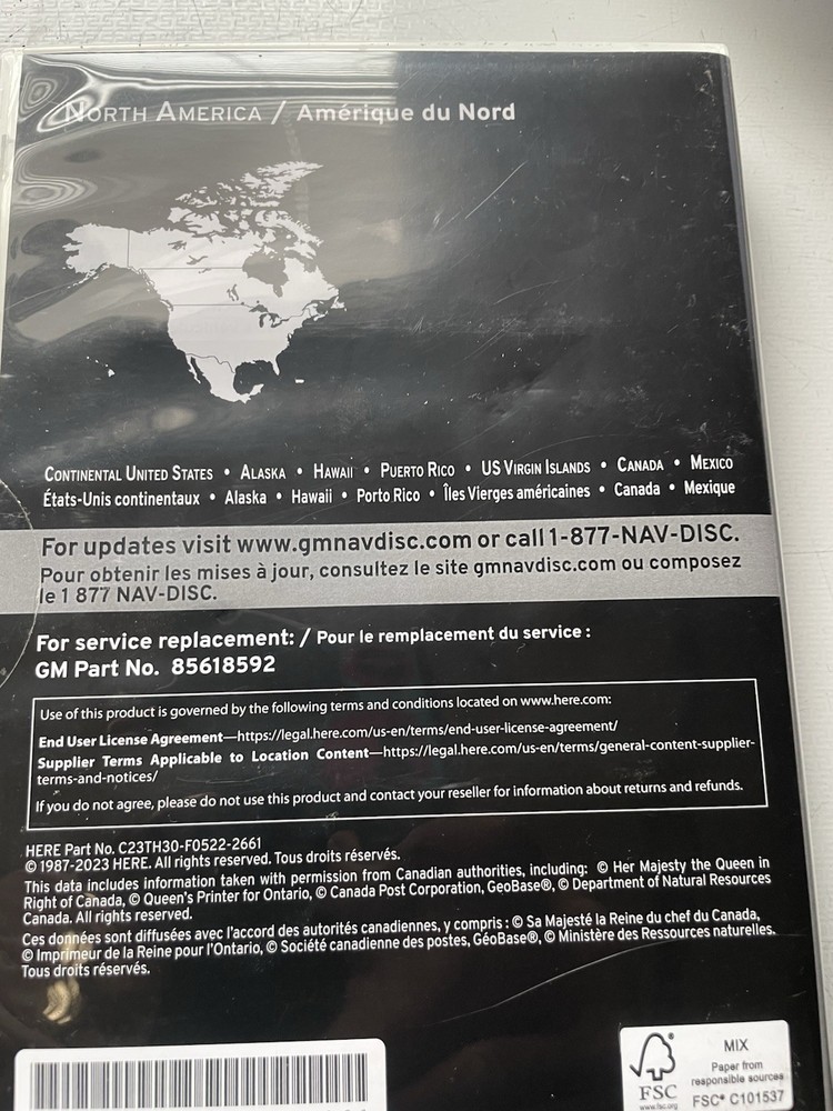 Gm 2022 navigation system map update North America