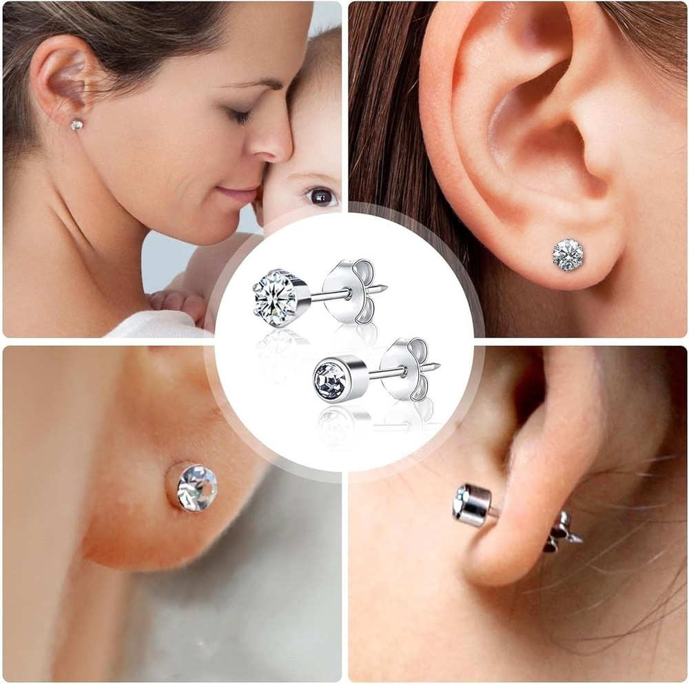 Ear Piercing Gun Kit 6PCS Disposable Self Piercing Tools w/ Studs & Cleaners