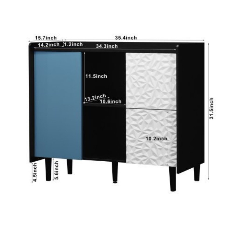 Sideboard Buffet Kitchen Storage Cabinet Console Table with 2 Doors,2 Drawers US
