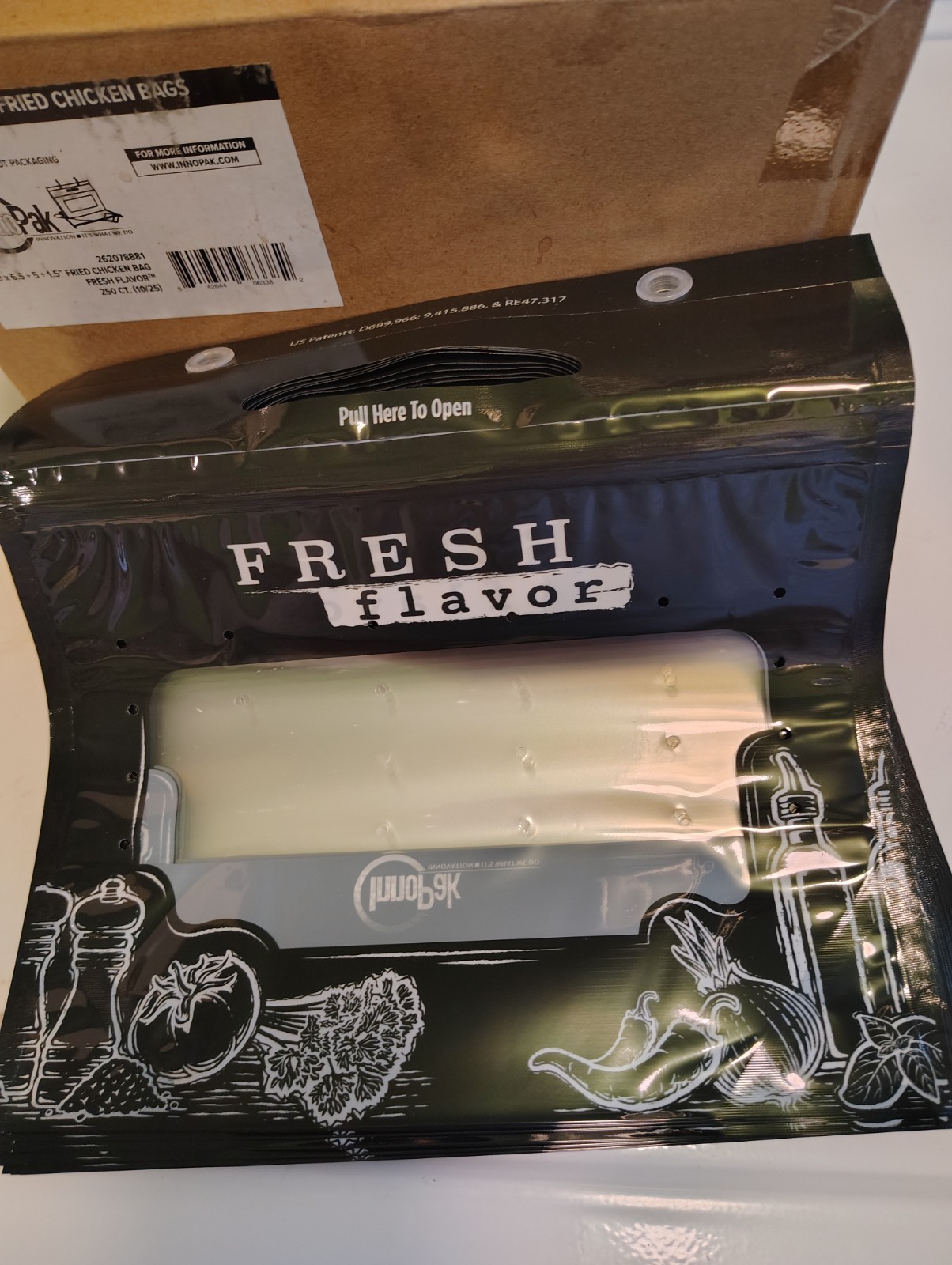 INNPAK FLAVOR FRESH ROTISSERIE/FRIED CHICKEN TAKE OUT BAGS 9X6.5X5X1.5 250 COUNT