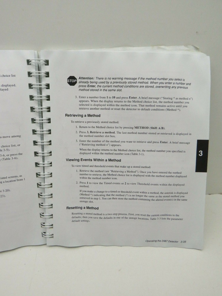 Waters 2487 Dual Lambda Absornance Detector Operator's Guide Paper Manual