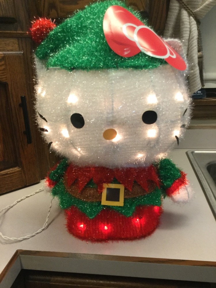 Hello Kitty Tinsel Fabric Lighted Decor