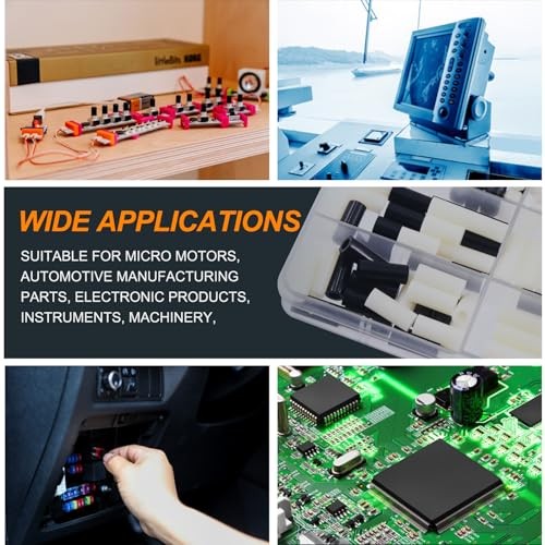 180Pcs 9 Sizes M4 Nylon Round Spacer Standoff Assortment Kit M4 - Black + White