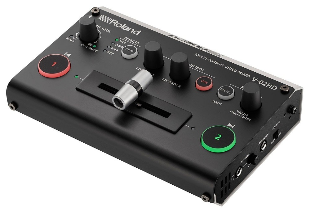 Roland V-02HD Multi-Format Video Switcher & UVC01 HDMI Streaming Bundle-4K/1080p