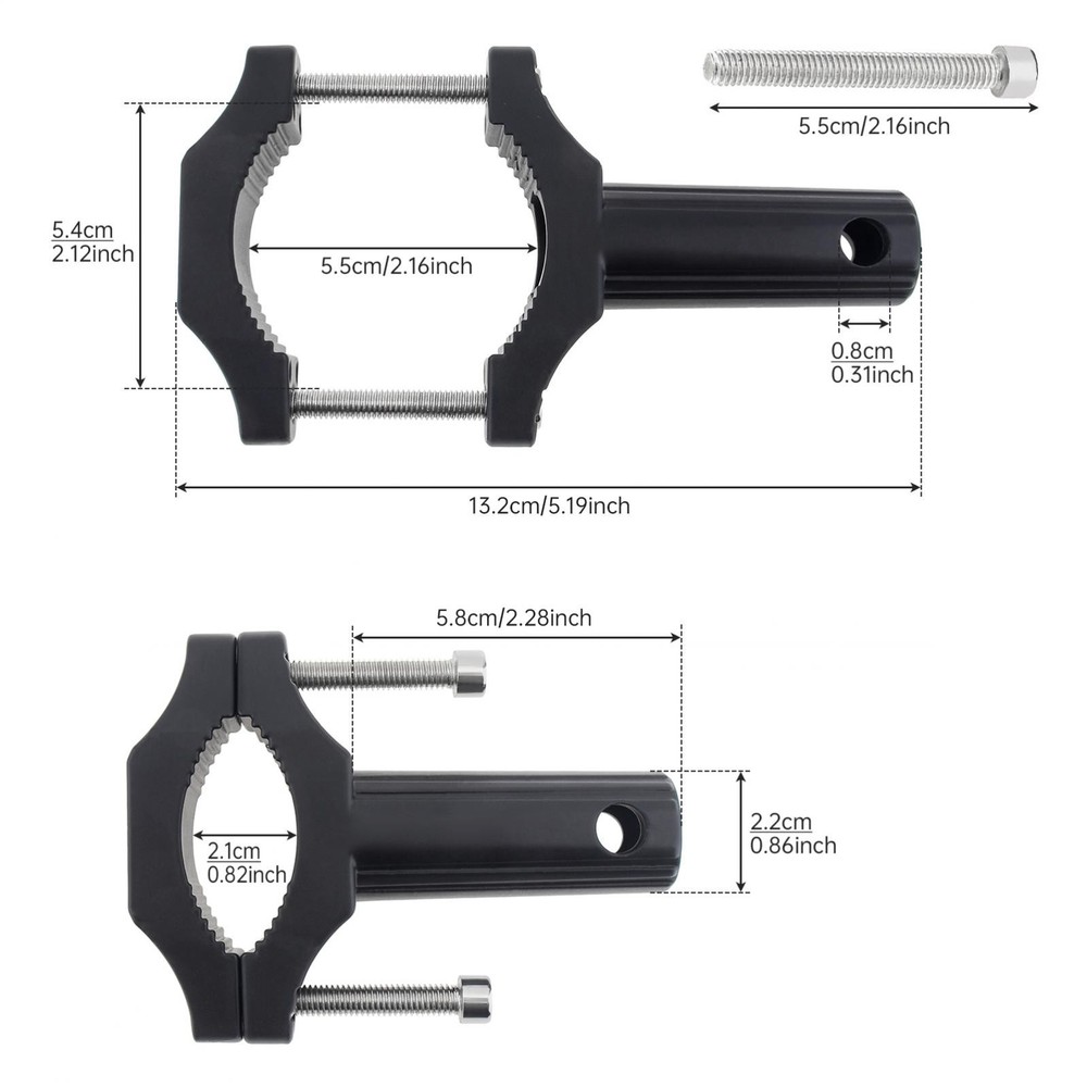 Motorcycle External Spotlight Mounting Bracket Handlebar Clamp Mount Holder PAIR