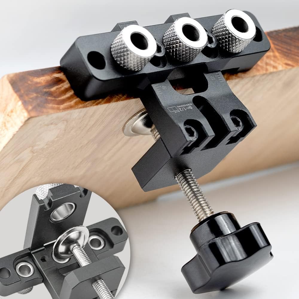 3 in 1 Dowel Jig Drill Kit Self Centering Doweling Jig Adjustable Drilling Width