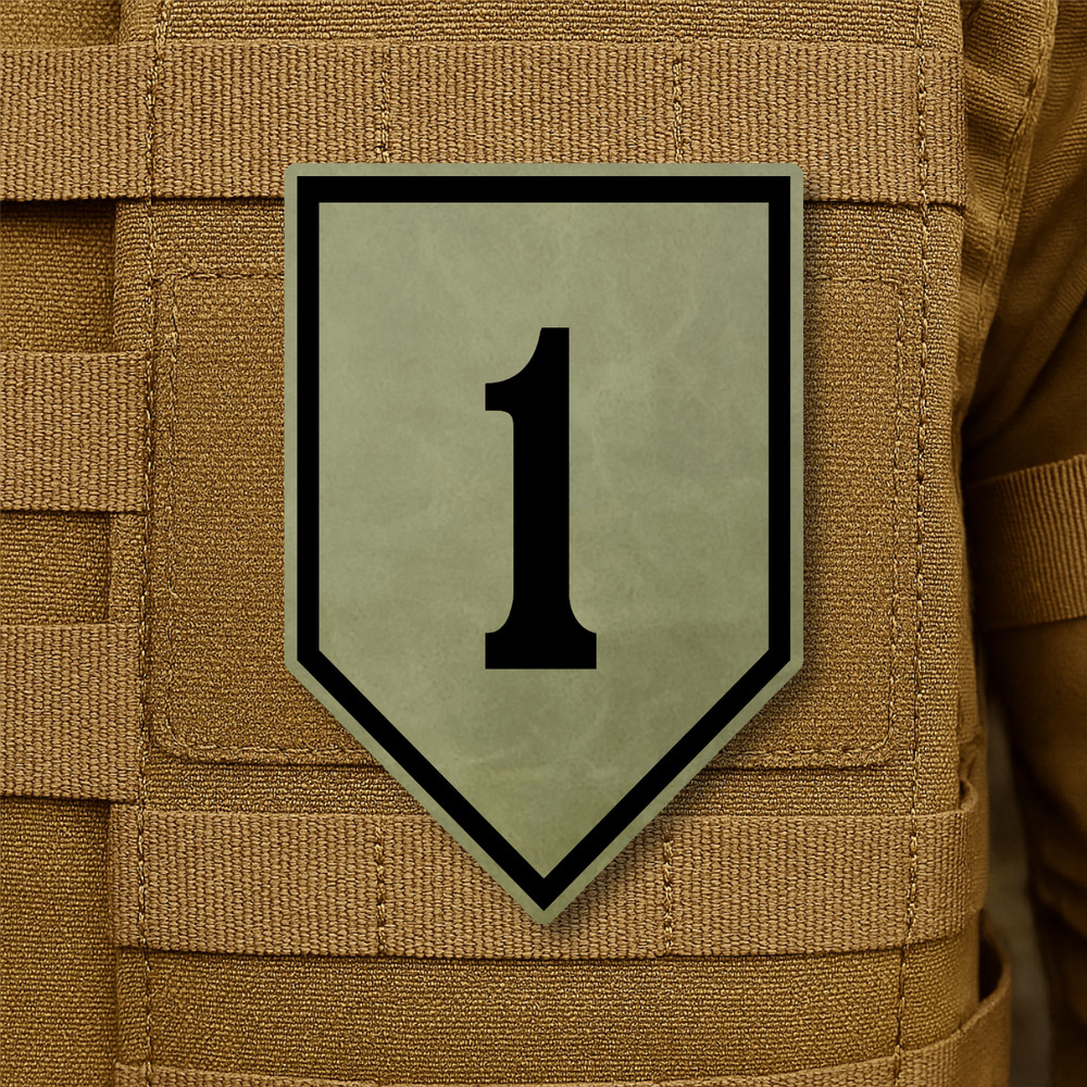 1st Infantry Division Engraved Tactical Morale Patch, 2" x 3" Hook & Loop