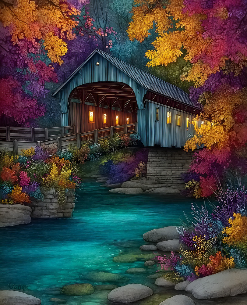 8x10 Cozy Storybook Covered Art Print - 197489342