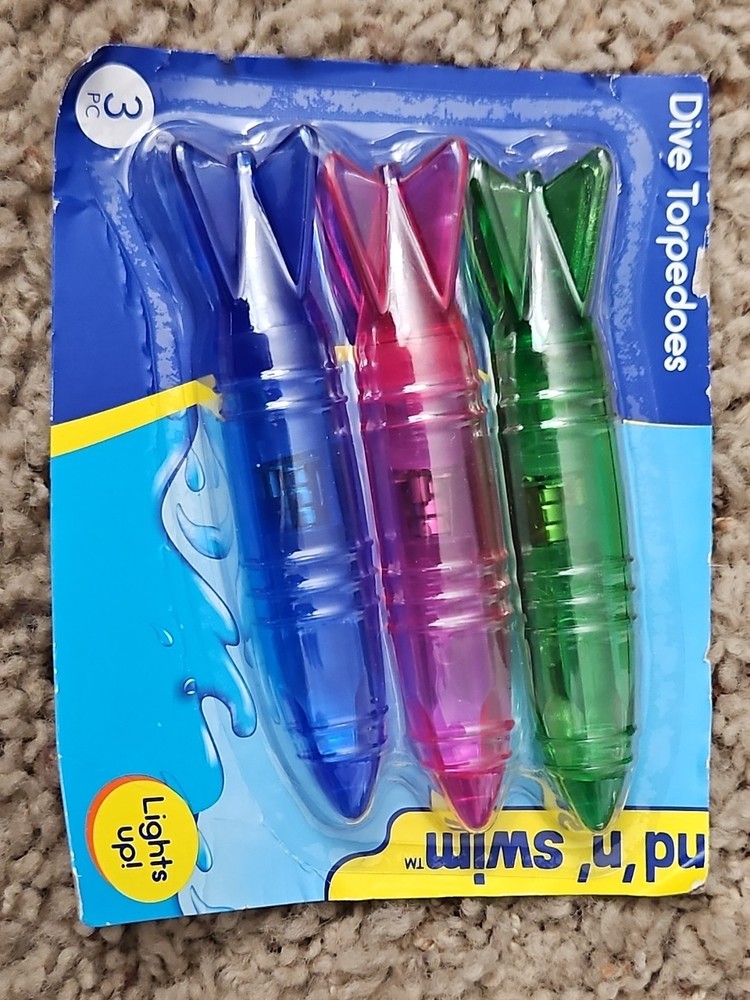 Light Up Dive Torpedos LED 3 Pack For Pool Summer Fun