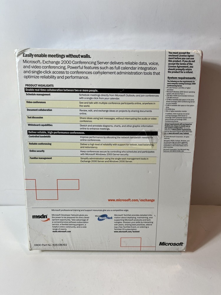 Microsoft Exchange 2000 Conferencing Server NEW SEALED - READ DESCRIPTION!