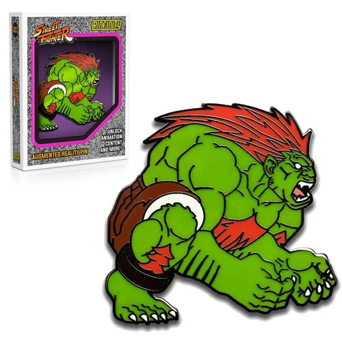 Street Fighter Blanka Pinfinity Augmented Reality Enamel Pin.