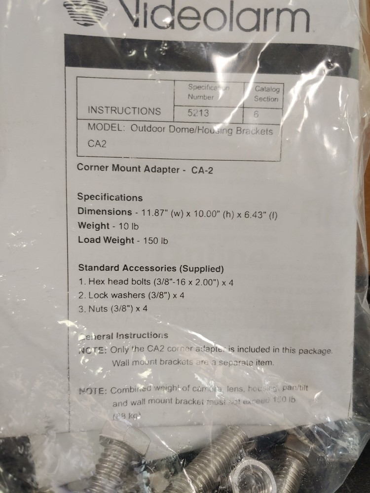 VIDEOLARM CA2 Corner Bracket Mount Adapter