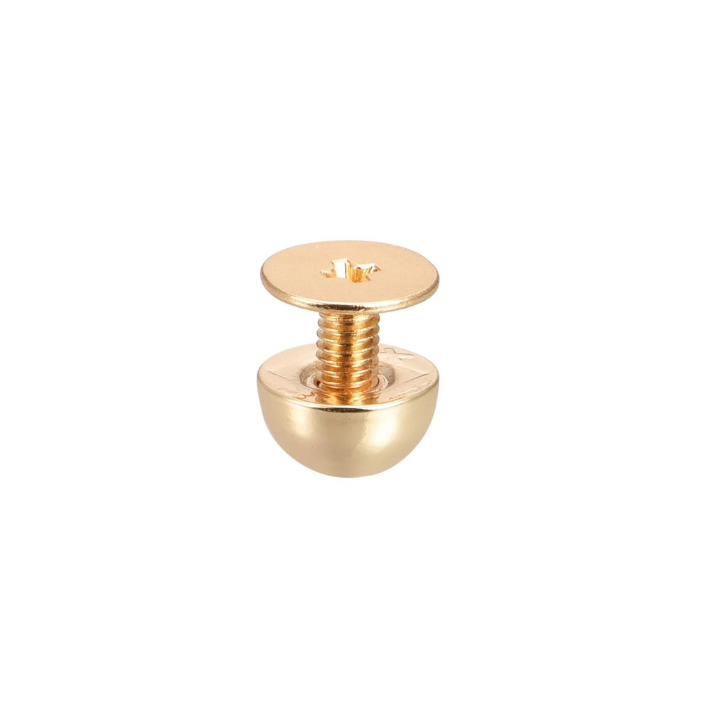 8x5mm Screw Back Rivets Solid Round Head Leather Studs Gold Tone 20 Sets